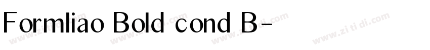 Formliao Bold cond B字体转换